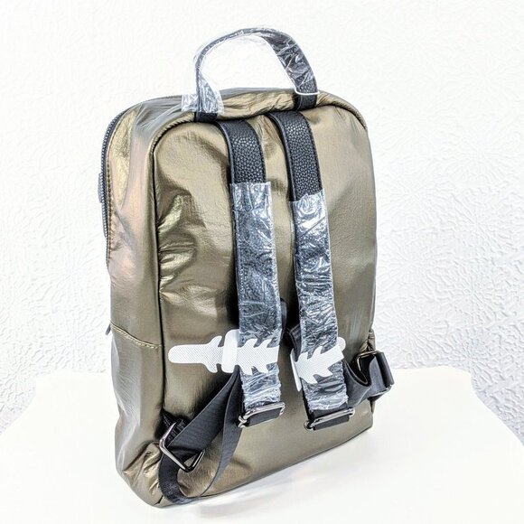 Urban Expressions Braxton High Shine Backpack - Silver
